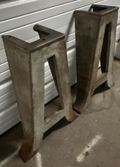 Vintage “The National Supply Co” Toledo Ohio Cast Iron Pair Of Legs Off Lathe