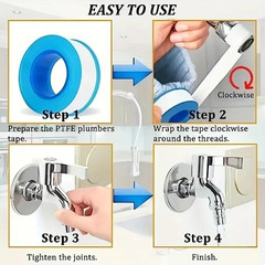 10pcs White PTFE Thread Seal Tape 14mm Plumbing Leak Proof Pipe Tape – NEW