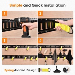 Truckiipa E Track Tie-Down Rail Kit, 8 Pack 5’ E-Track Rails with 18PCS E-