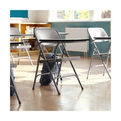 Flash Furniture Ralph Premium Steel Folding Chair with Right Handed Tablet Arm