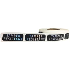 Black Tamper Resistant Labels | 0.5″x 1.5″ Inch Rectangle | 500 Pack
