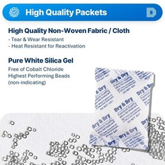 50 Gram [20 Packets] Silica Gel Packets Desiccants, Silica Packets – Recharge…