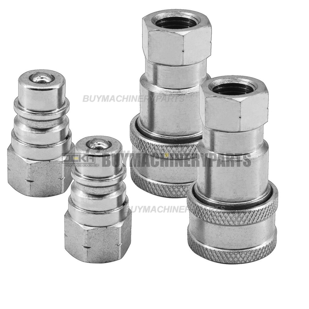 2X Set 1/4″ Body 1/4″ NPT Poppet Pioneer Style Hydraulic Quick Connect Coupler