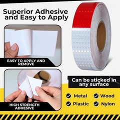 Conspicuity Tape DOT-C2 Approved Reflective Trailer Red White 2”x75’ -1 Roll