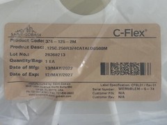 SAINT-GOBAIN Biopharmaceutical C-Flex 374 TPE Pump Tubing 500′ 374-125-2M