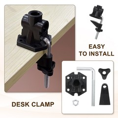 4pcs 0.47″ Hole Dia Universal C-Clamp Desk Clamp for Table Lamp Mic Arm Black