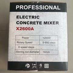 Professional X2600A Electric Concrete Mixer 1200W 0-950r/min NEW