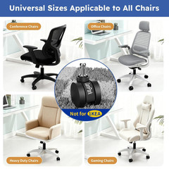 Office Chair Casters Set of 5, Heavy-Duty Plastic Wheels, 2 Inch Universal Stem