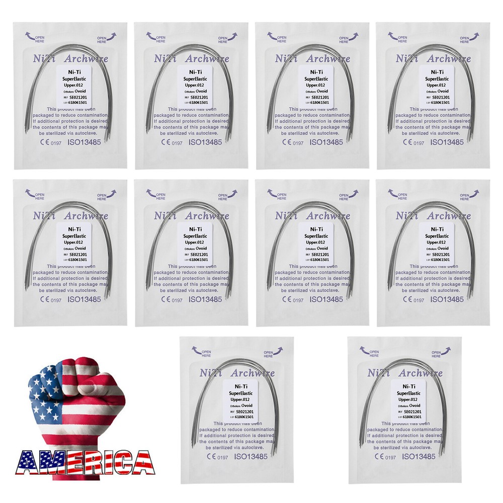 100pcs USA dental orthodontic super elastic niti round arch wires 10 packs mx