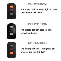 Amber Led Turn Signal Rocker Switch 7 PIN On-Off-On DPDT Toggle Switch with Jump