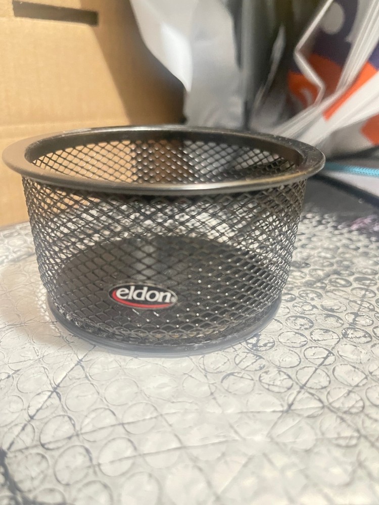 Eldon 22241 Mesh Storage, paperclip Dish, Black Desk organizer 3 3/4″Lx 2″H(M12