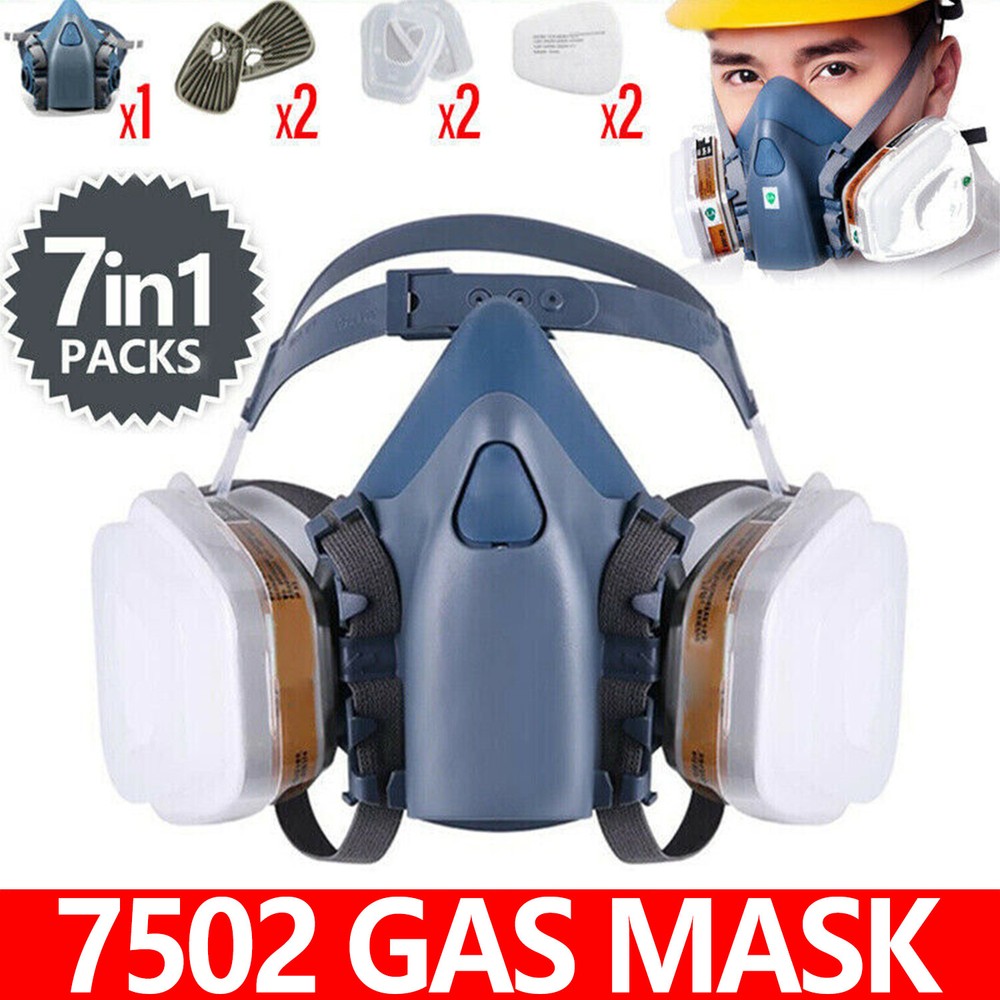 7502 7 Piece Suite Respirator Painting Spraying Face Gas Mask Facepiece MEDIUM