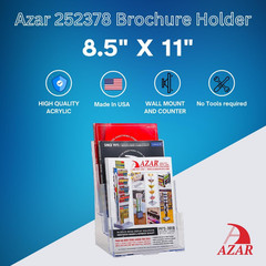 252378, Brochure Holder, Acrylic Desk Organizer, Three Tier Document, Magazine &