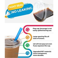 20 oz Clear Plastic Cups with Lids 25 Sets Disposable Iced Coffee Cups To Go Sip