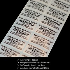 Warranty Void If Removed Security Sticker: INDIVIDUAL SERIAL NUMBERED (AvR010)