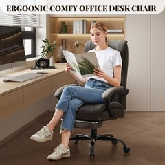 Office Chair Ergonomic Swivel Computer Desk Chairs with Footrest for Home Office