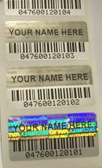 100 BCc Custom Print BARCODE Security Hologram Tamper Evident Label Stickers