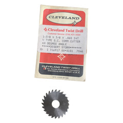 CLEVELAND – CARBIDE 60° V-Type SC Comm Cutter – 1 3/8″ x 3/8″ x .060 24T – NEW
