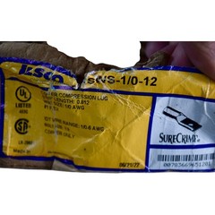 NEW Ilsco SWS-1/0-12 SureCrimp Copper Compression Lug 1/0 AWG 1/2 Stud Lot 10