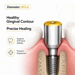 US Nobel Biocare Titanium Healing Abutment NP RP Internal Conical ∅3.6/5.0/6.0mm
