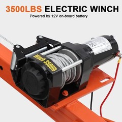 1100 Lbs Truck Hoist Crane Folding Truck Mounted W/Electric Winch 3500Lbs Pickup
