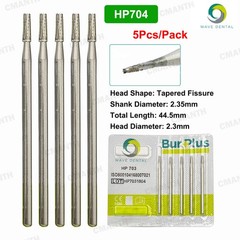 US WAVE Dental Carbide Burs HP Tapered Fissere Fit Low Speed Straight Handpiece