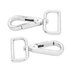 2x Silver Swivel Lobster Clasp 1.25″ Webbing Snap Hook-Purse Bag Leather Craft