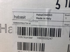 10′ of Habasit HabaCHAIN Slat Tp Conveyor Chain/Belt C0882K0750LFTA 7.5″ W (5718