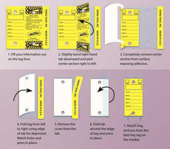 Self Laminating Self Protecting Versa Tags Key Tags with Rings (250 per Box) (Ye