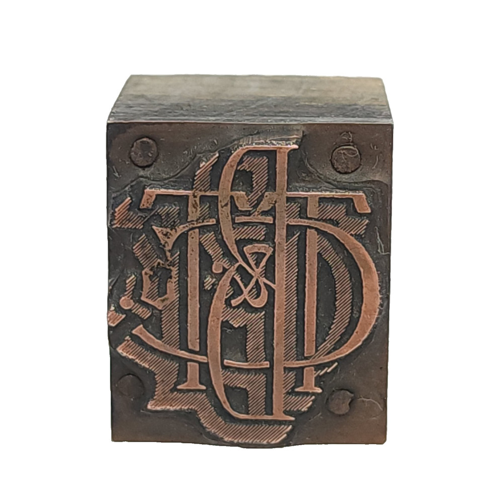 Vintage Letterpress Printing Block Printers Plate BT&T Co B&TT BTT&Co Monogram