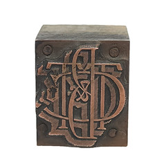 Vintage Letterpress Printing Block Printers Plate BT&T Co B&TT BTT&Co Monogram