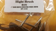 HIGHTBRUSH  1”MINIATURE WHEEL BRUSH .HARD BRISTLE 1/8” SHAFT 20 PER PACK