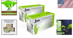 Durable 200 Count Green Nitrile Mechanic Gloves with Diamond Grip – XL Size