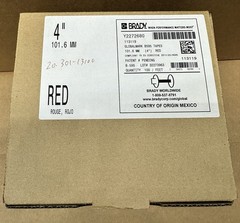 Brady 113119 GLOBALMARK B595 4” x 100’ Red Outdoor Permanent Vinyl Label Tape