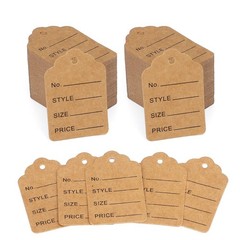 jijAcraft 1000Pcs Price Tags, Brown Clothing Tag for Retail, Small Kraft Pape…