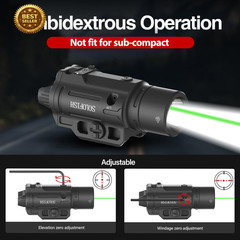 1500Lm Tactical Pistol Light Green Laser Combo Strobe Picatinny Rail USB