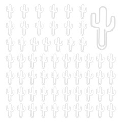 60Pcs Paper Clip, Cactus Shape Paper Clip Small Cute Bookmarks, White