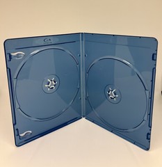 50 Quality 7MM Slim Double Blu-Ray DVD Cases w/Blu-Ray Logo, Clip, BL0702BC