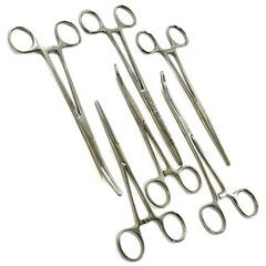 6 Count – Straight and Curved Hemostat Forceps 6.25″ + 7.25″ + 8″ Ratcheting