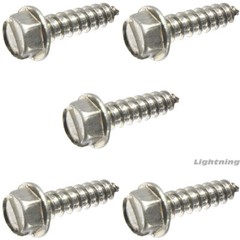 Slotted Indented Hex Washer Sheet Metal Screw Stainless #12X1” Qty 2500