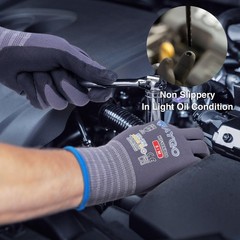 KAYGO Safety Work Gloves MicroFoam Nitrile Coated, 12 Pairs Medium, Gray
