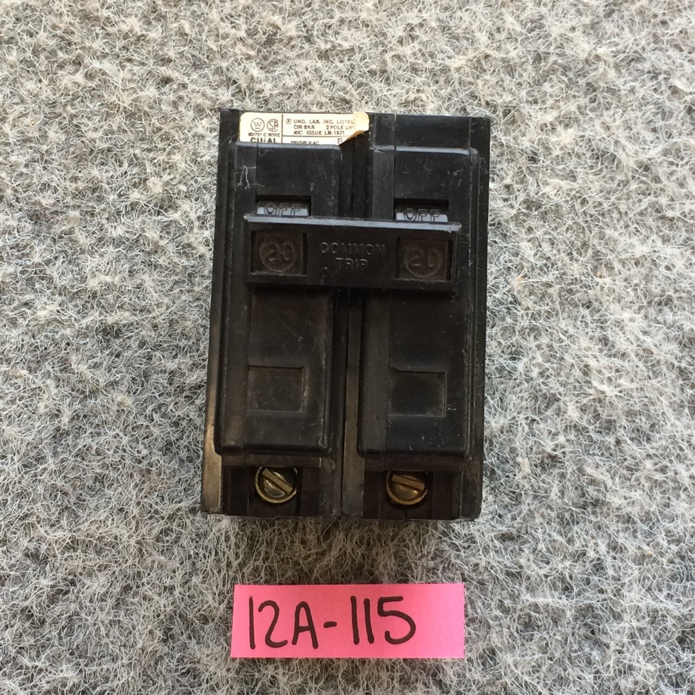Siemens B220 Circuit Breaker 20A 2Pole 120/240VAC 10KAIC Bolt On Panel Mount