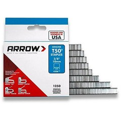 Arrow 3/8-inch Galvanized Steel T50 Staples, Divergent Point, 1,250-Count