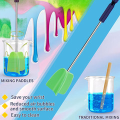 4 PCS Silicone Resin Mixer Paddles for Drill, Epoxy Mixer Attachment for Drill,