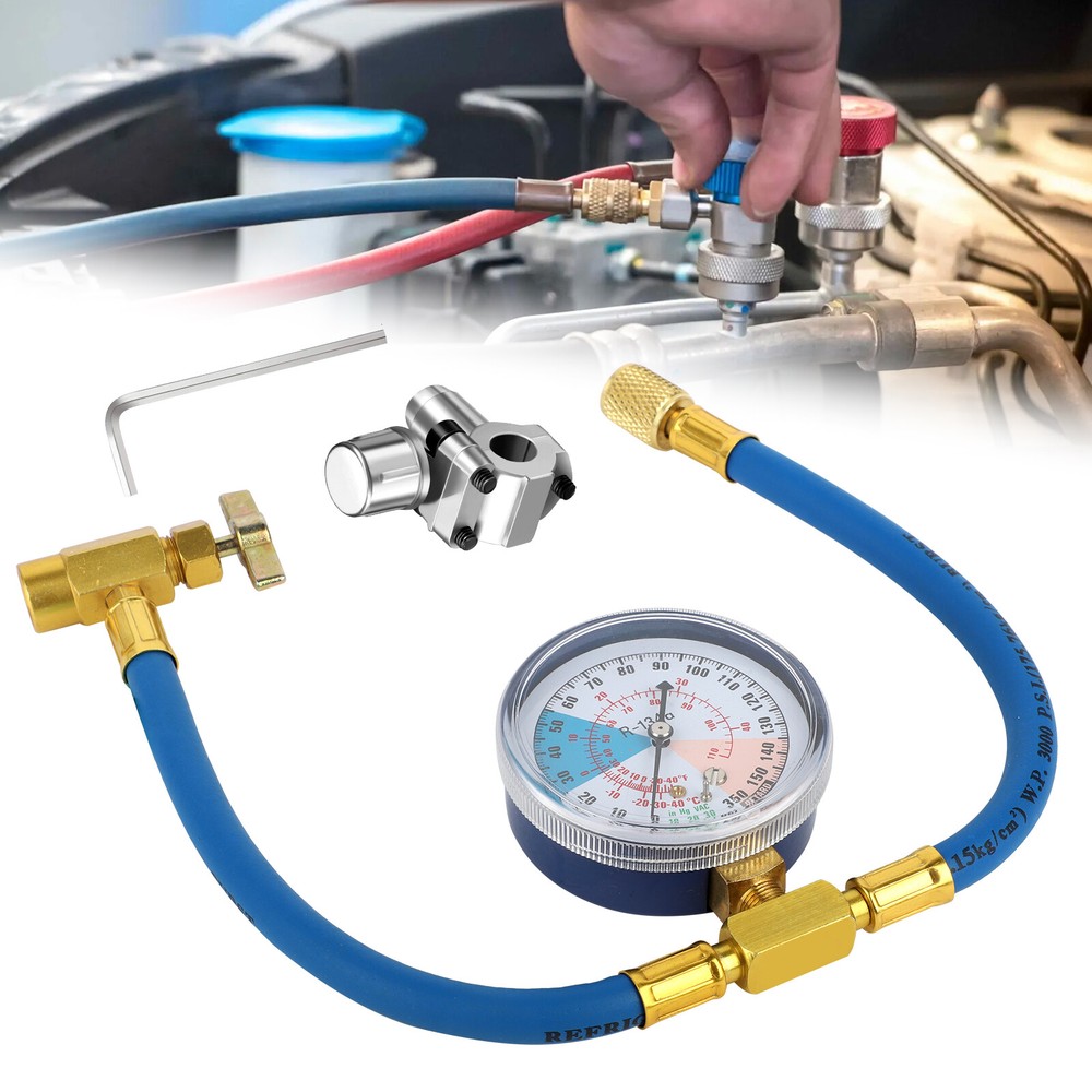 BPV31 Bullet Piercing Tap Valve Kit Tool w/ Pressure Gauge for Home Refrigerator