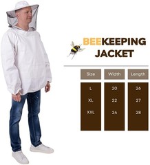 Beekeeping Jacket Hat Gloves Set for Men Women, Beekeeping Size L