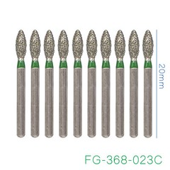 Dental Diamond Burs FG Pointed Football 368/023C Coarse Grit High Speed 10Pcs/PK