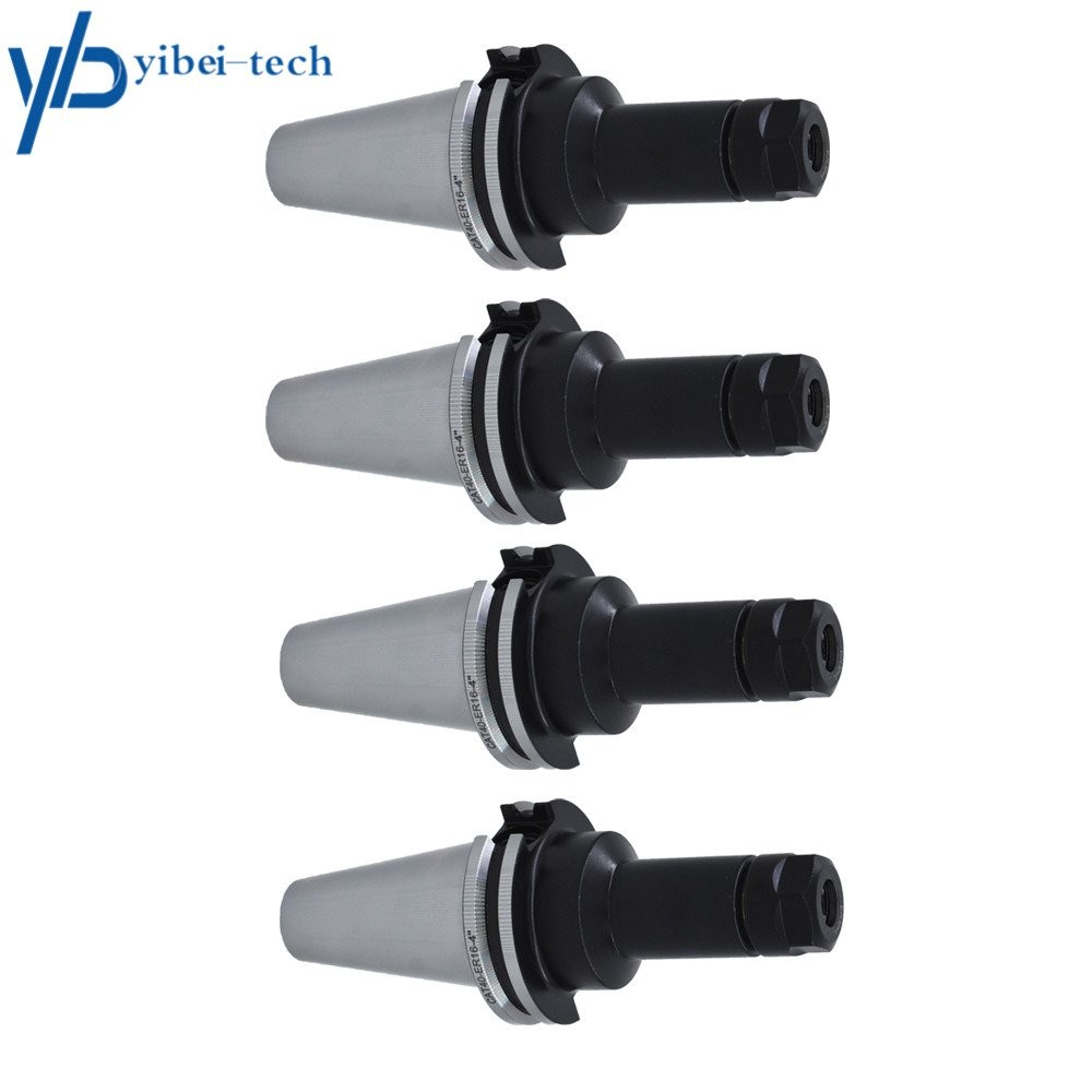 4 Chucks Tool Holder Set W. 4″ Long Gage Length CAT40-ER16 Collet Chucks