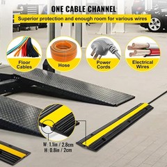4 Pack of 1-Channel Rubber Cable Protector Ramps Heavy Duty 18000Lbs Load Cap…