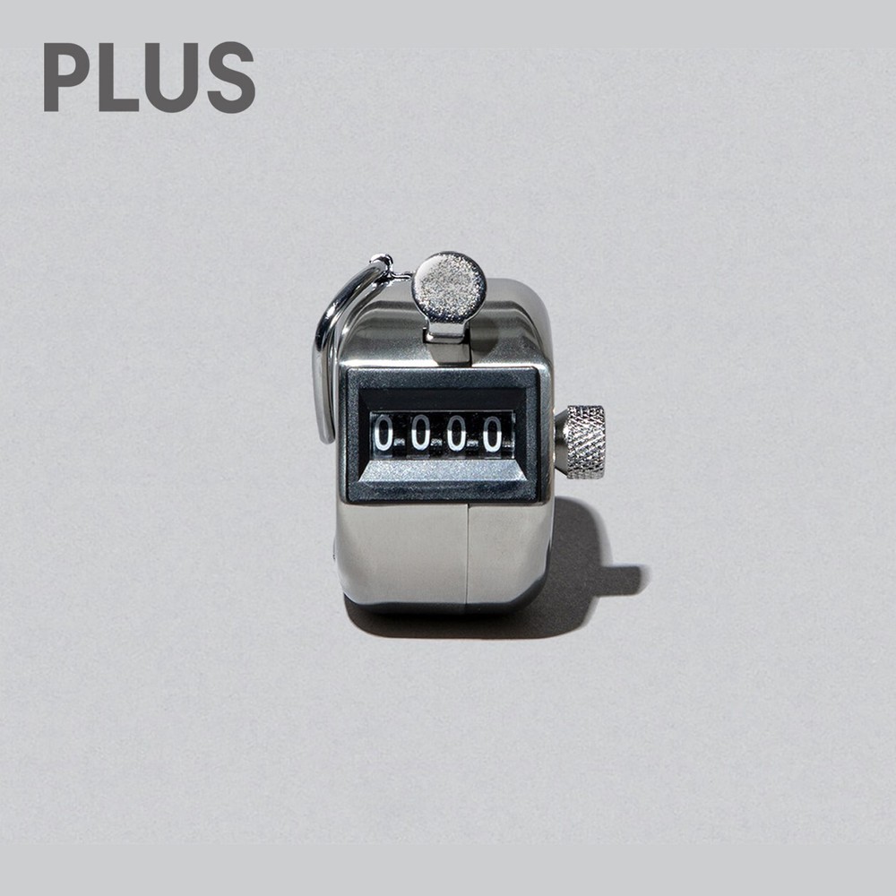 PLUS Handy Tally Counter Stainless Steel Manual Counting 4 Digits Made in Japan
